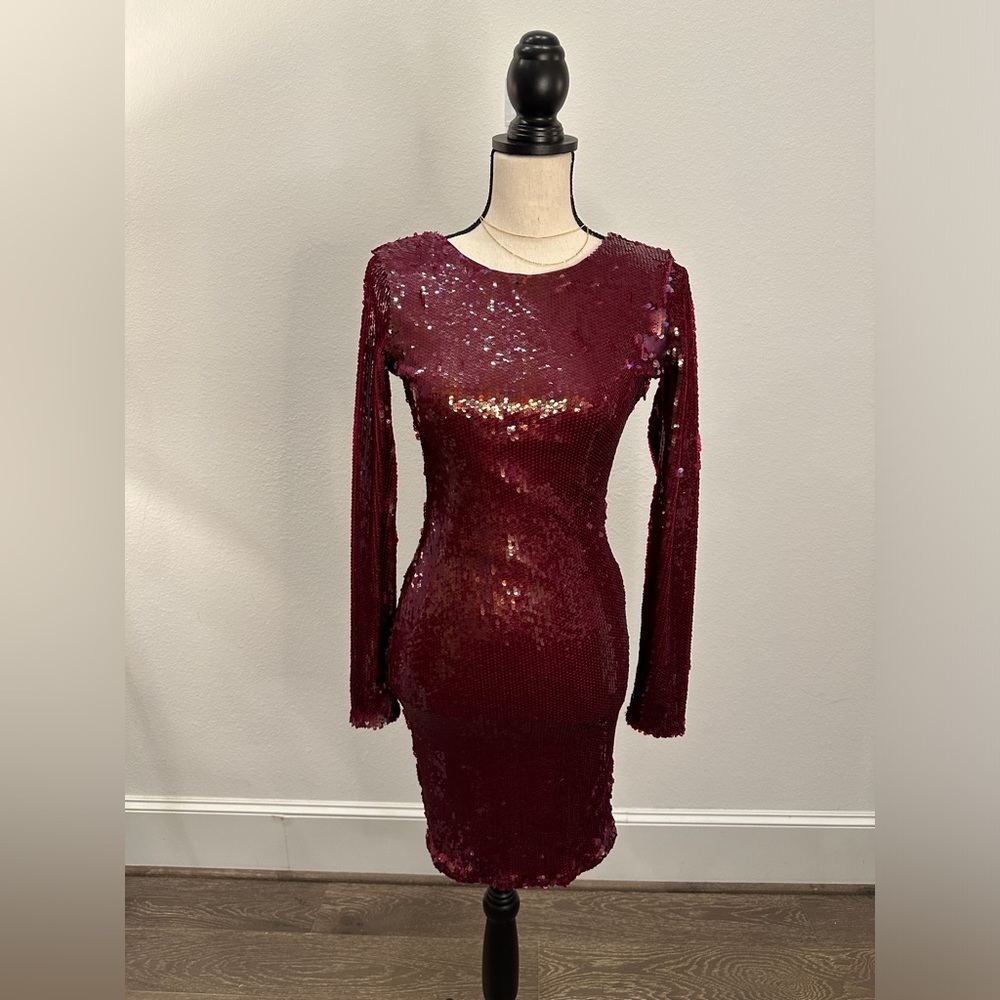 ASOS Burgundy Sequin Dress